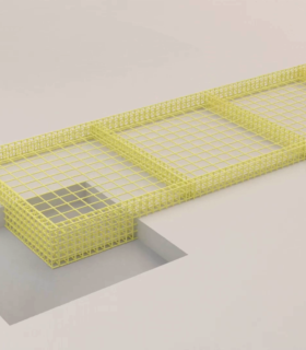 Arrangement of tapesfoundations on an elastic basis